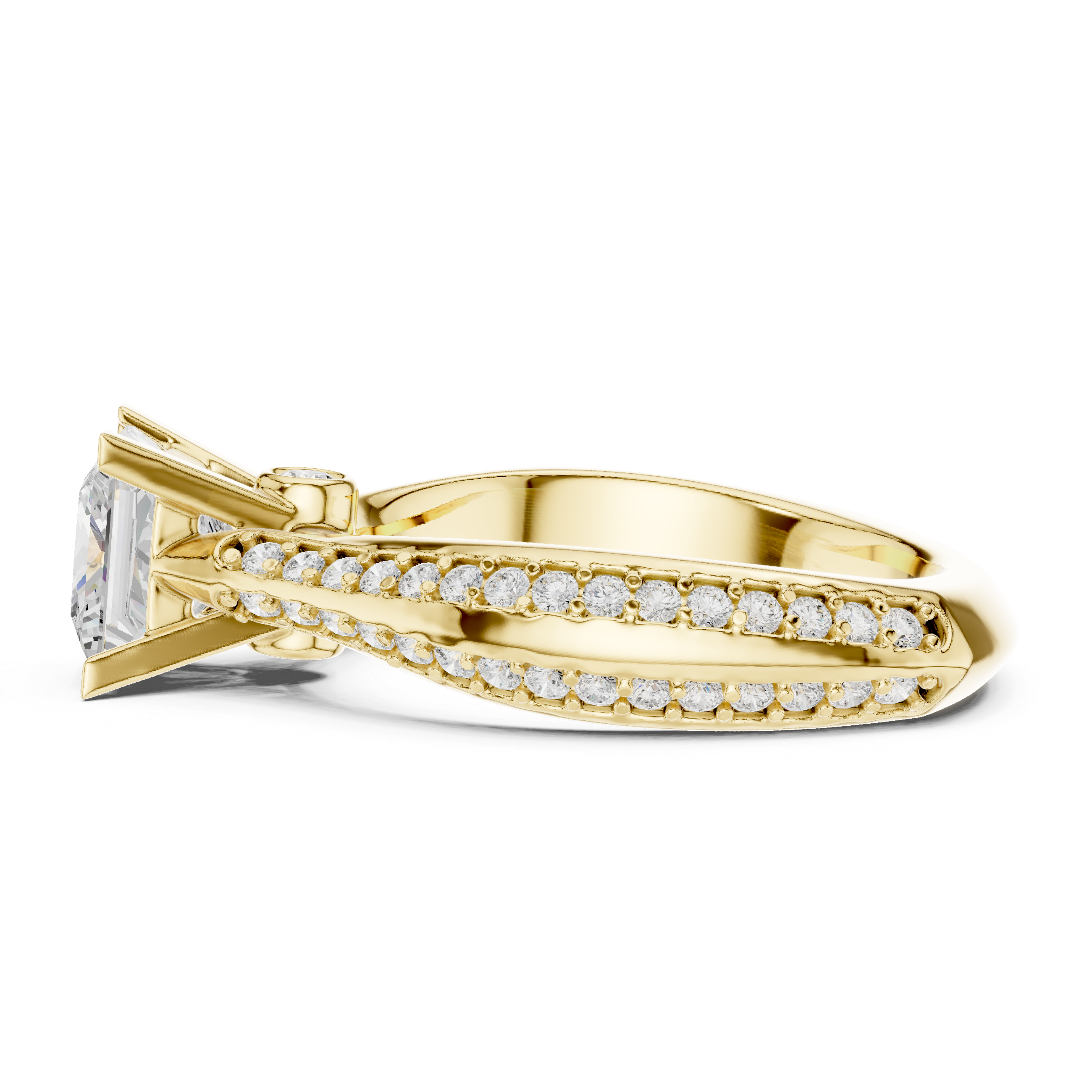 Minimal Yet Elegant Princess Diamond Ring With Designer Band