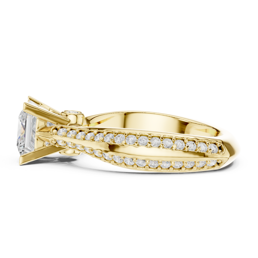 Minimal Yet Elegant Princess Diamond Ring With Designer Band