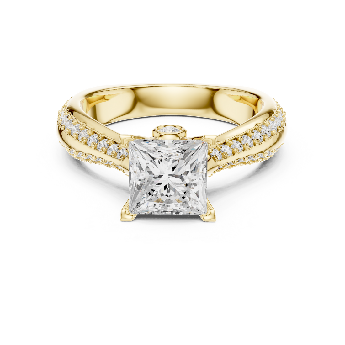 Minimal Yet Elegant Princess Diamond Ring With Designer Band