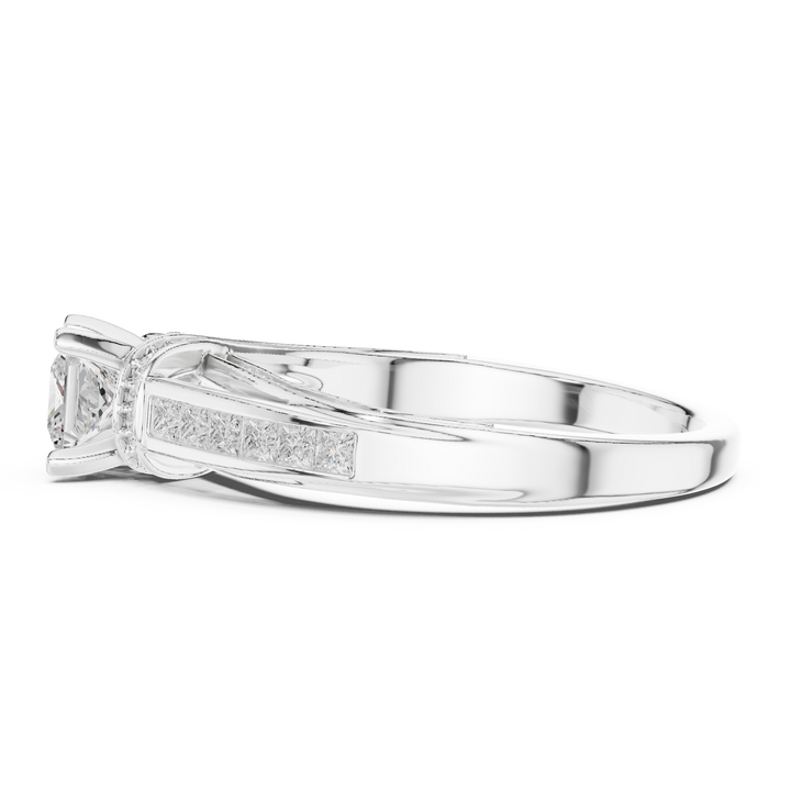 Bridal Princess Cut Diamond Ring with Double Band Sparkle