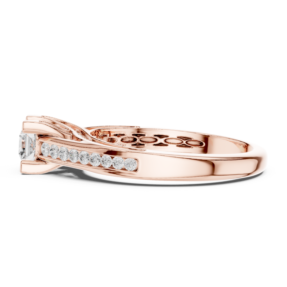 Statement Radiant Cut Diamond Ring with Split Shank Design