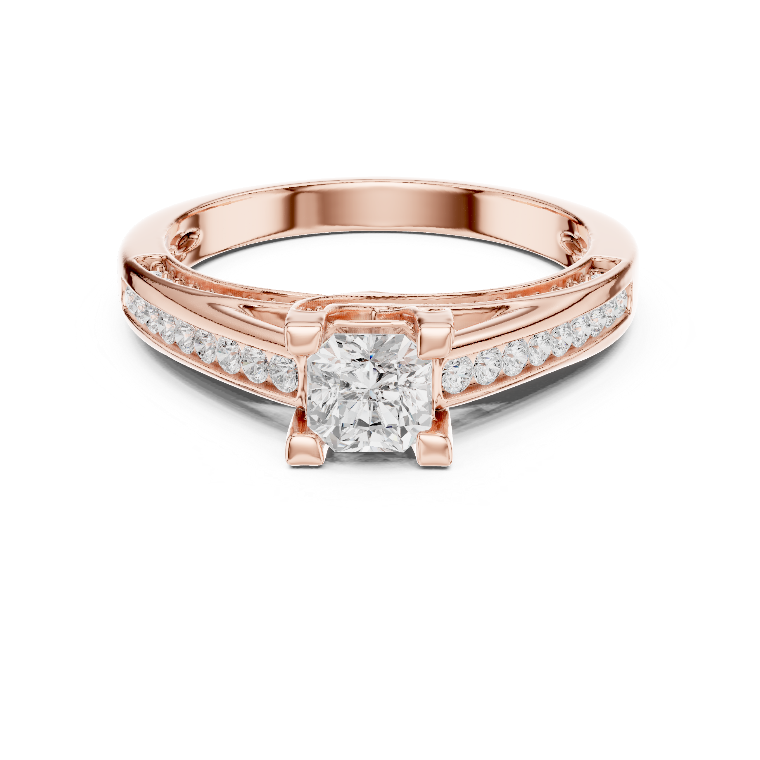 Statement Radiant Cut Diamond Ring with Split Shank Design