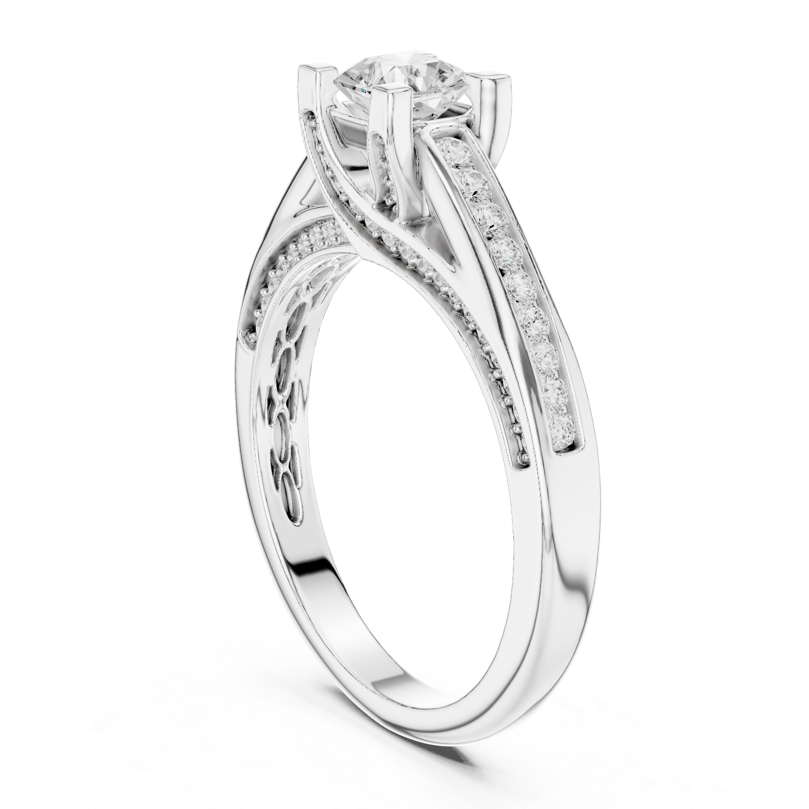 Statement Radiant Cut Diamond Ring with Split Shank Design
