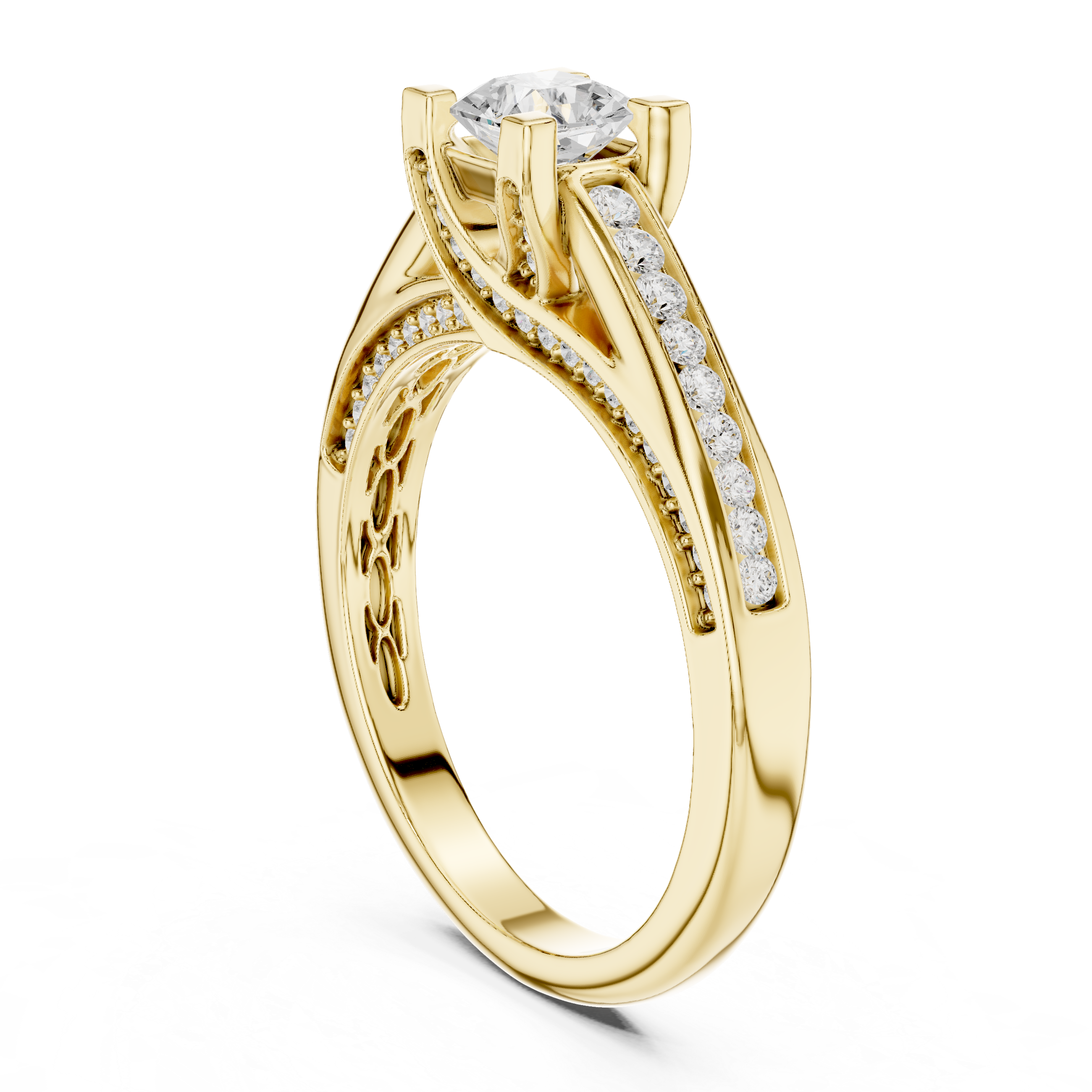 Statement Radiant Cut Diamond Ring with Split Shank Design