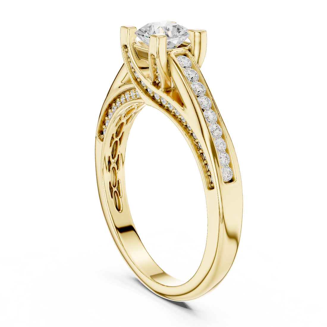 Statement Radiant Cut Diamond Ring with Split Shank Design