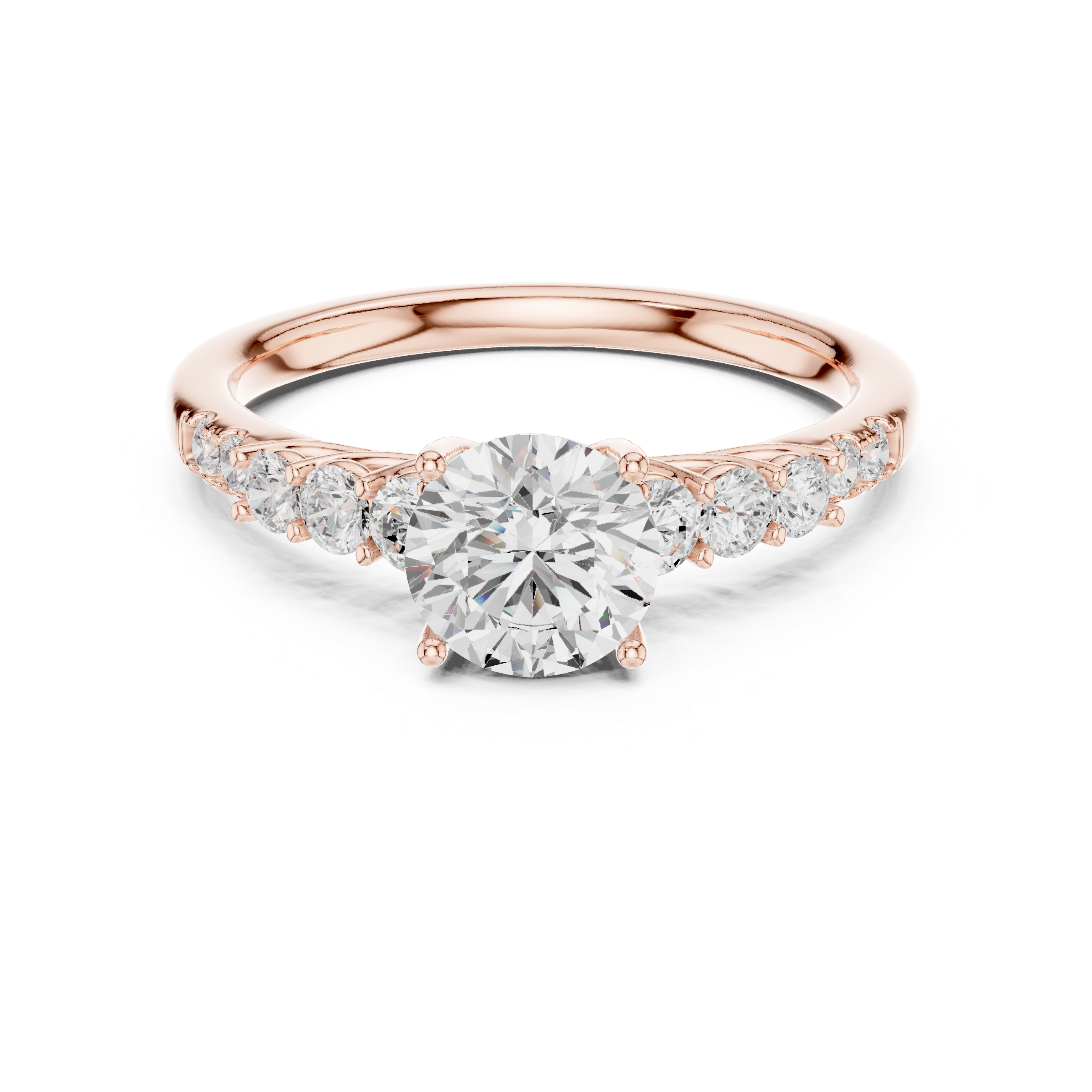 Premium Round Cut Ring with Sparkling Diamond Accents