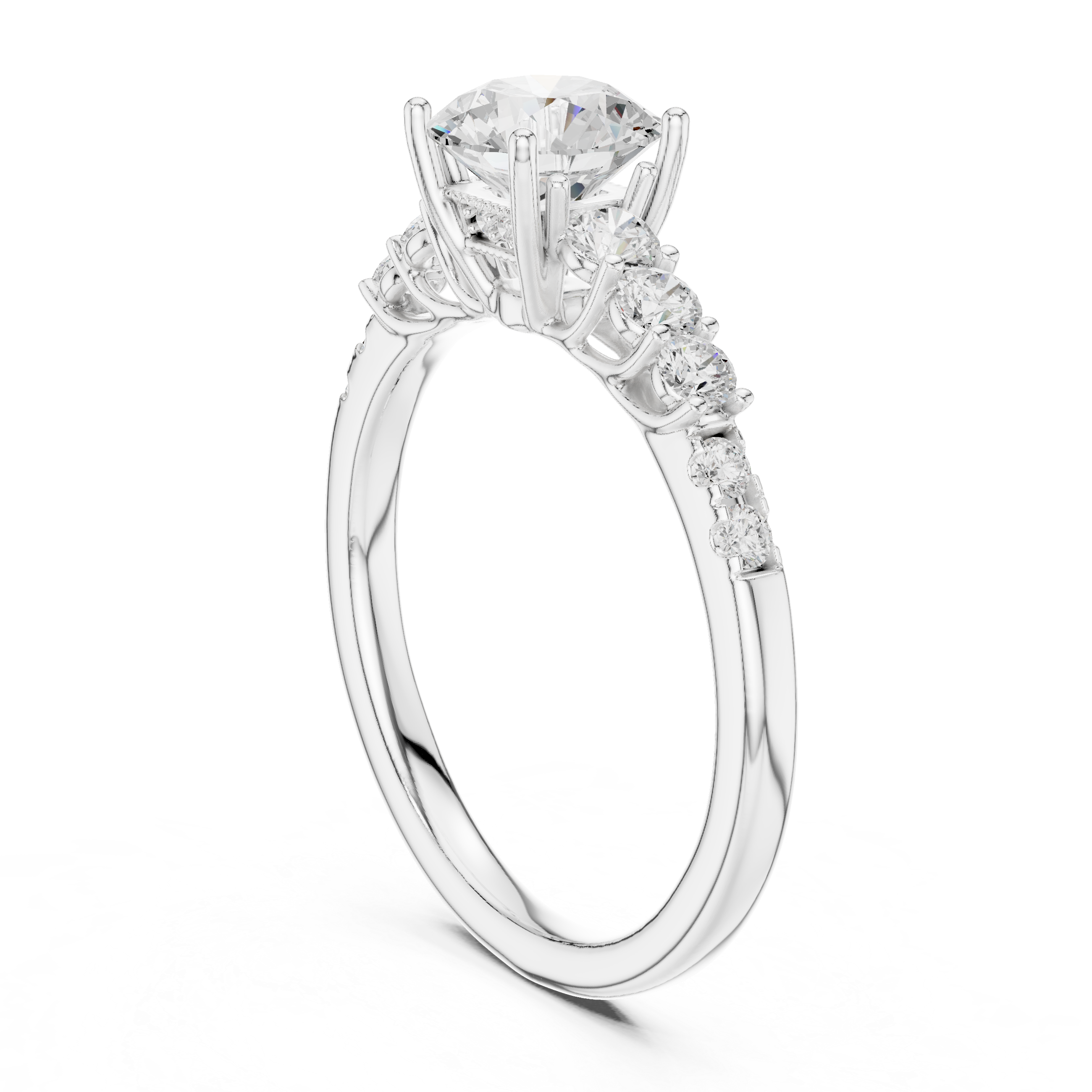 Premium Round Cut Ring with Sparkling Diamond Accents