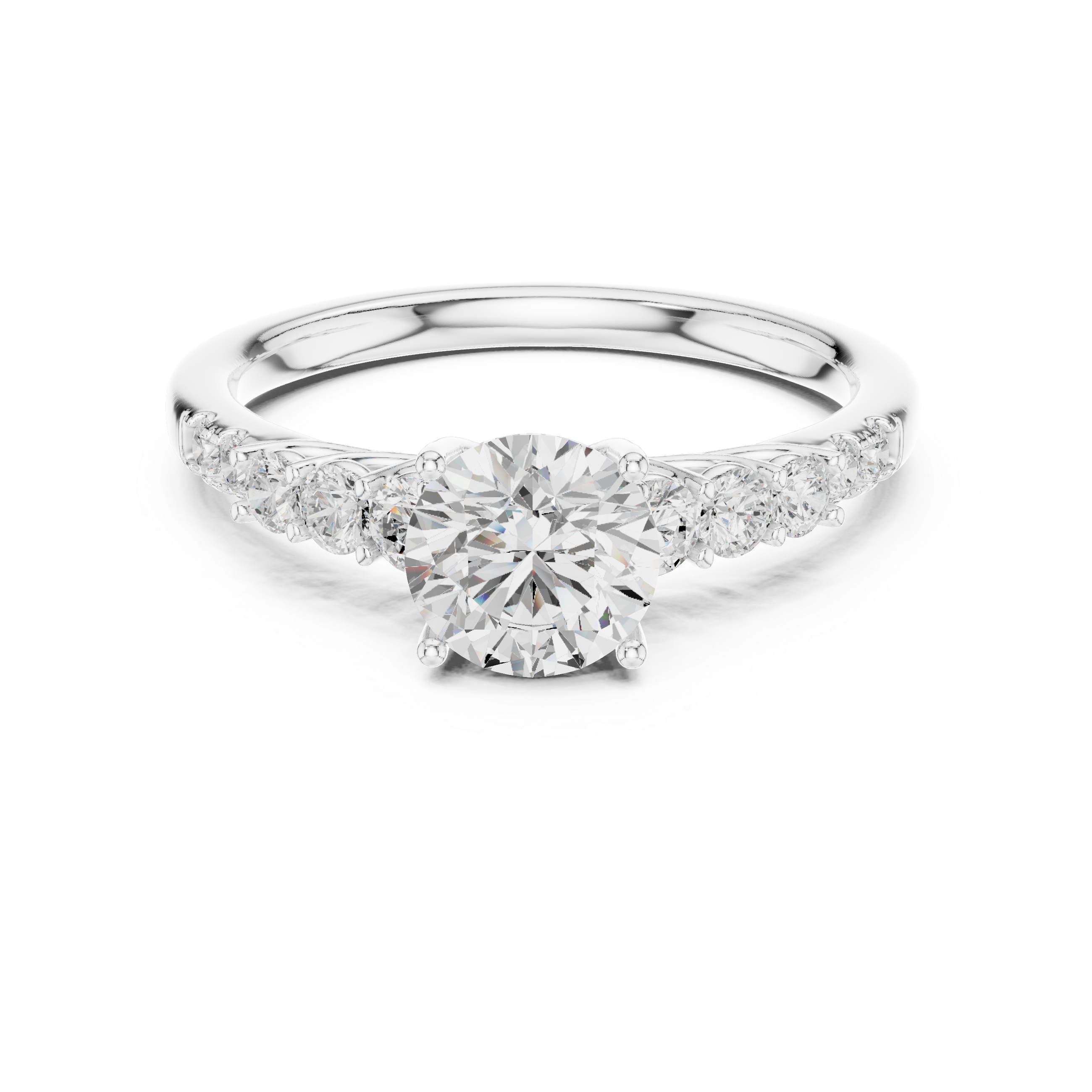Premium Round Cut Ring with Sparkling Diamond Accents