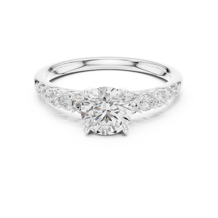 Premium Round Cut Ring with Sparkling Diamond Accents