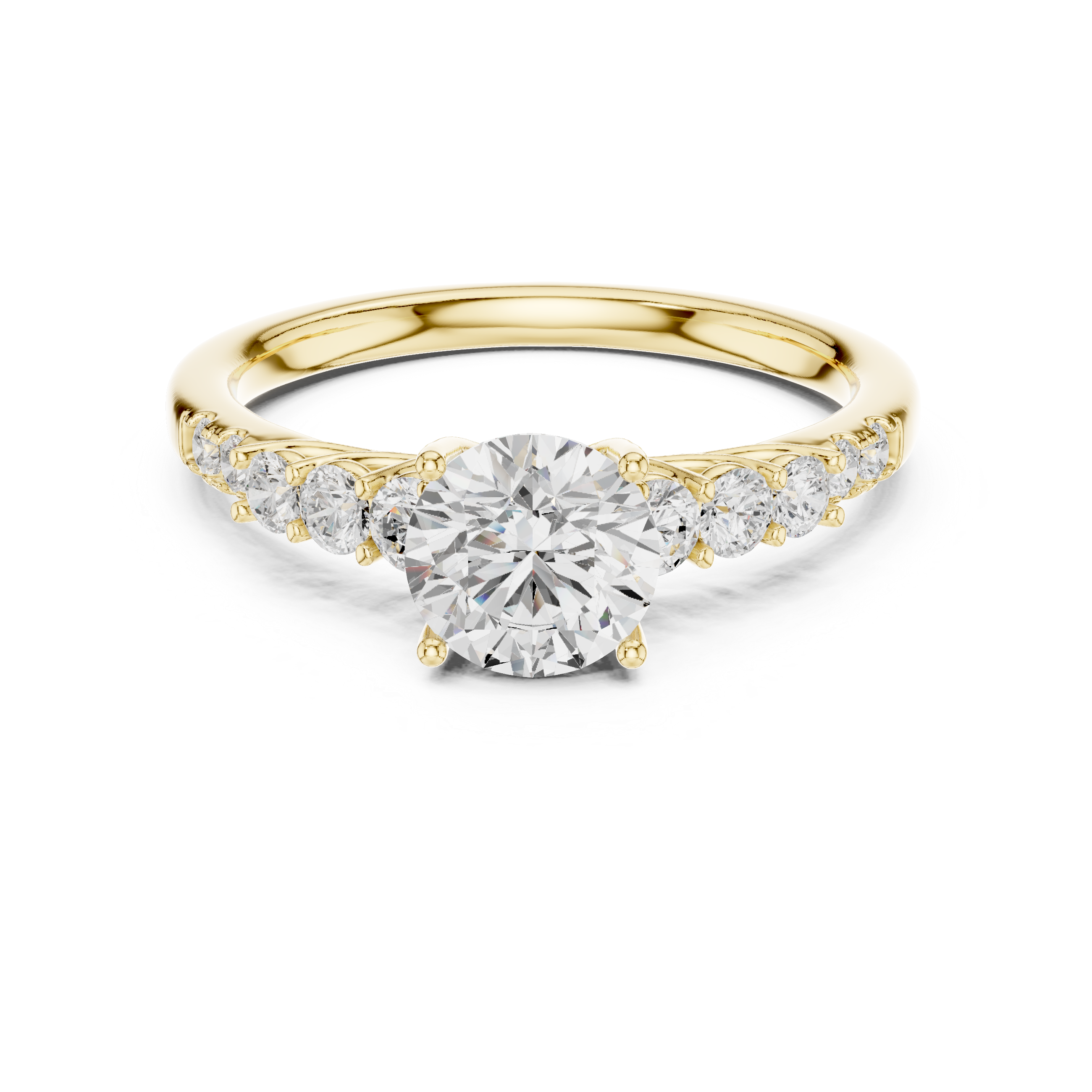 Premium Round Cut Ring with Sparkling Diamond Accents