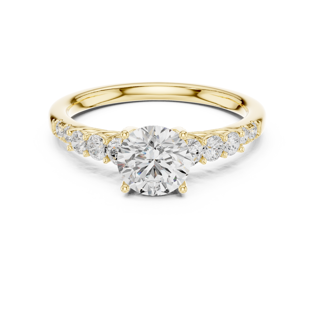 Premium Round Cut Ring with Sparkling Diamond Accents
