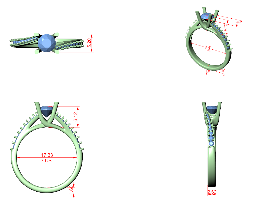 Contemporary Bypass Diamond Engagement Ring Design