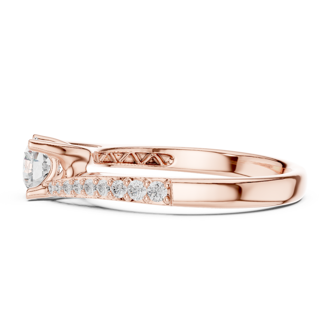 Contemporary Bypass Diamond Engagement Ring Design