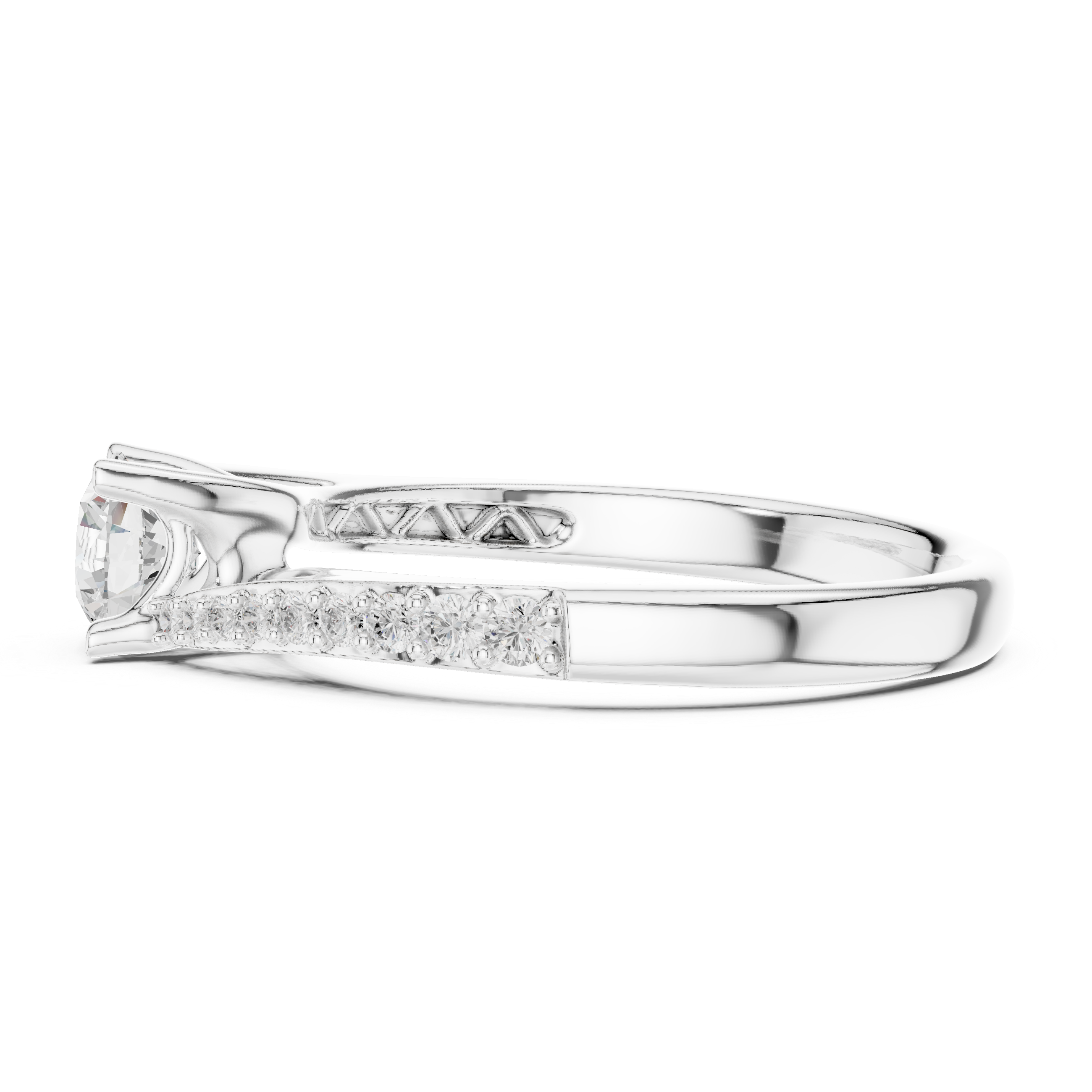 Contemporary Bypass Diamond Engagement Ring Design