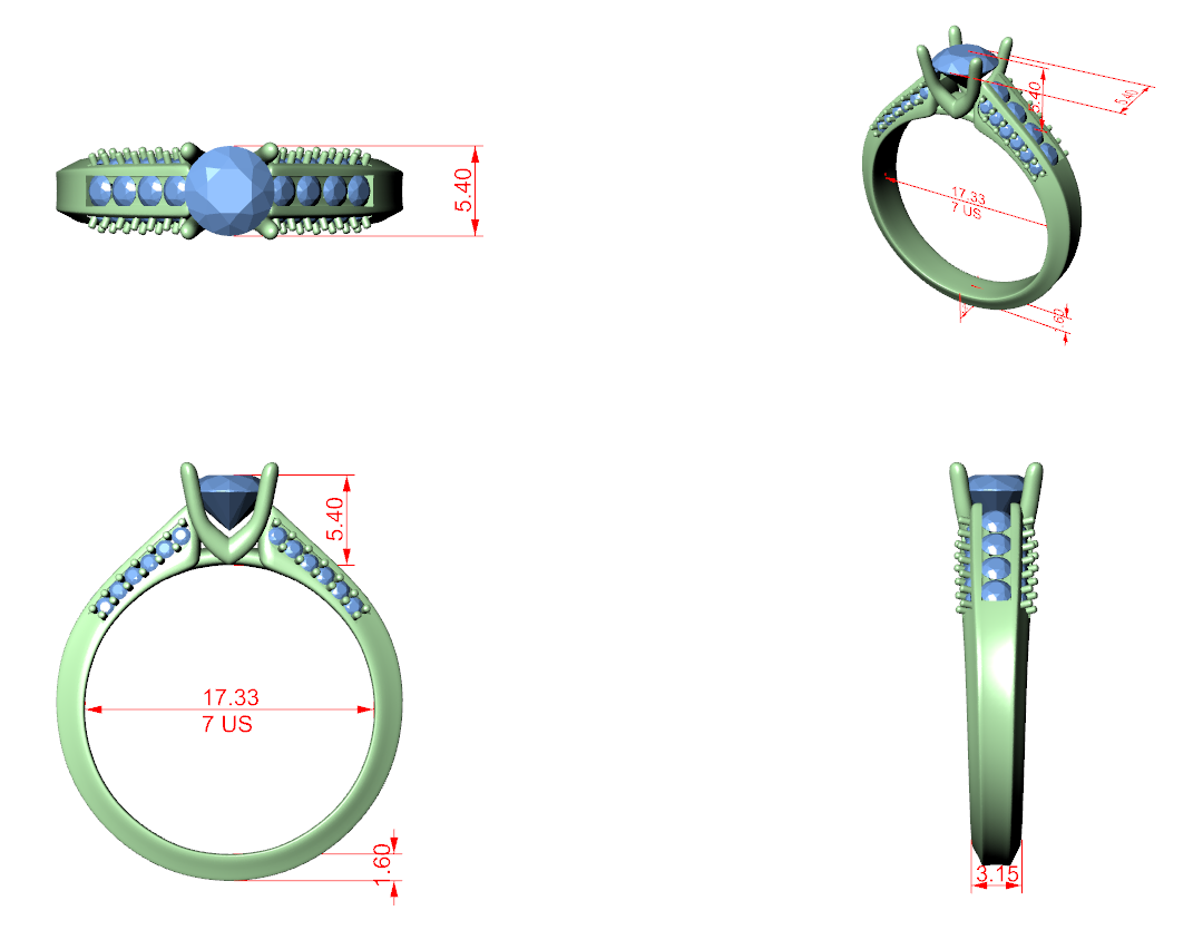Sleek Channel Set Diamond Ring with Round Cut Center Stone