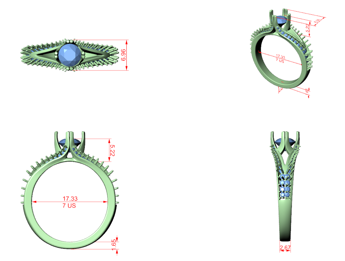 Luxury Round Cut Diamond Ring with Split Shank Pave Design