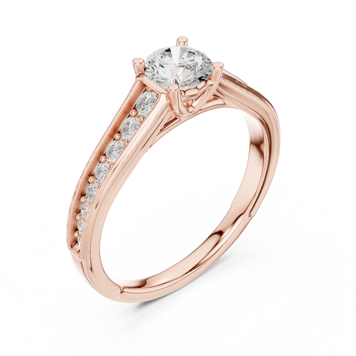 Timeless Round Shaped Ring with Sparkling Diamond Accents