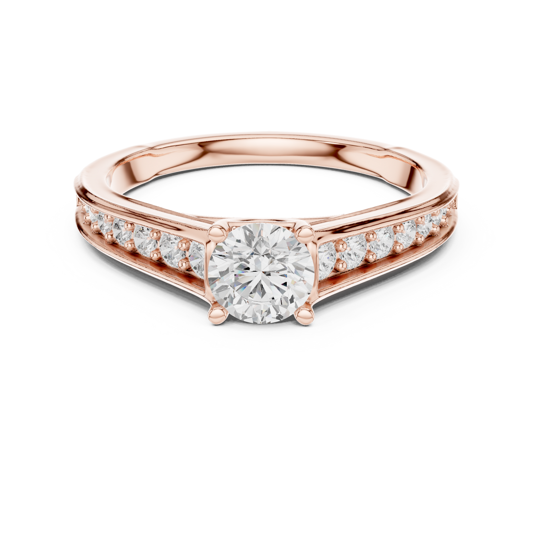 Timeless Round Shaped Ring with Sparkling Diamond Accents