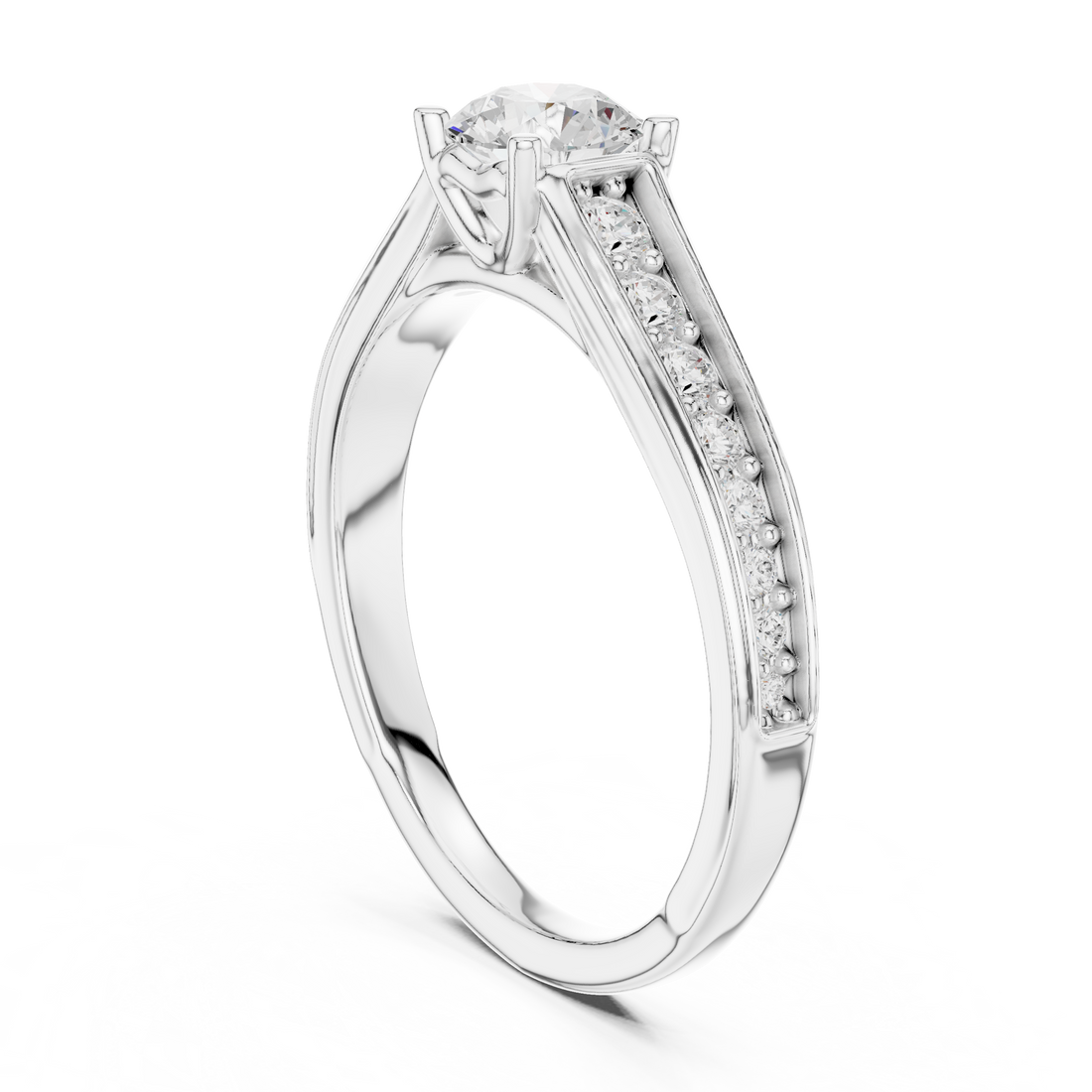 Timeless Round Shaped Ring with Sparkling Diamond Accents