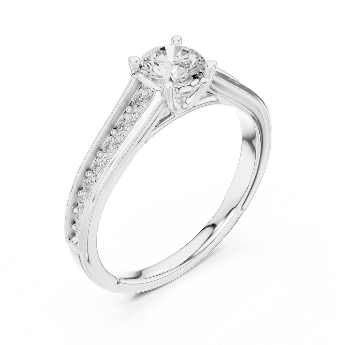 Timeless Round Shaped Ring with Sparkling Diamond Accents