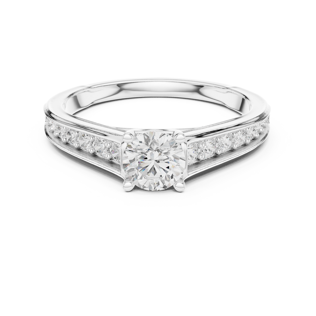 Timeless Round Shaped Ring with Sparkling Diamond Accents
