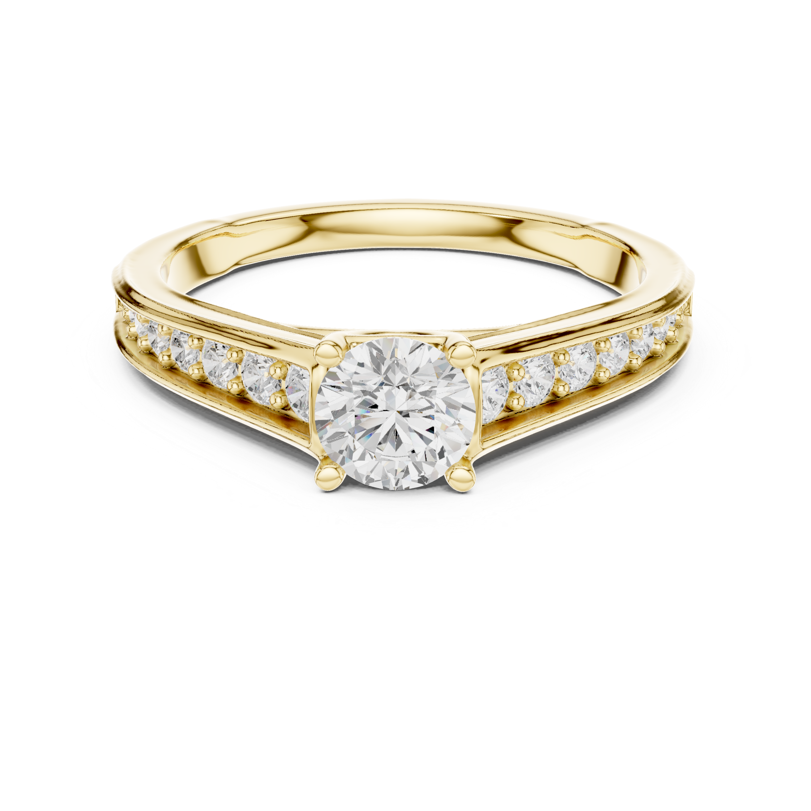 Timeless Round Shaped Ring with Sparkling Diamond Accents