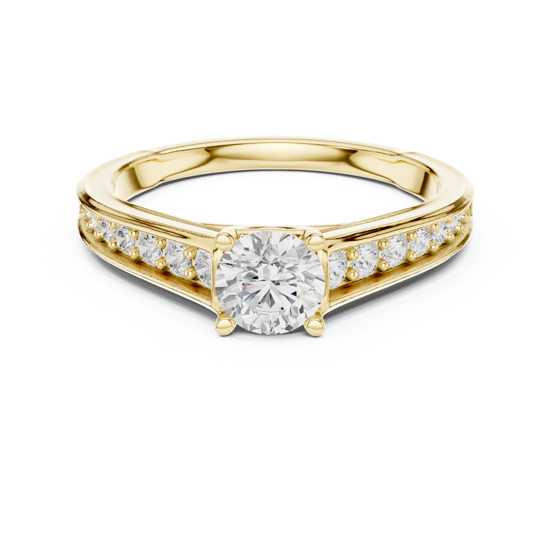 Timeless Round Shaped Ring with Sparkling Diamond Accents
