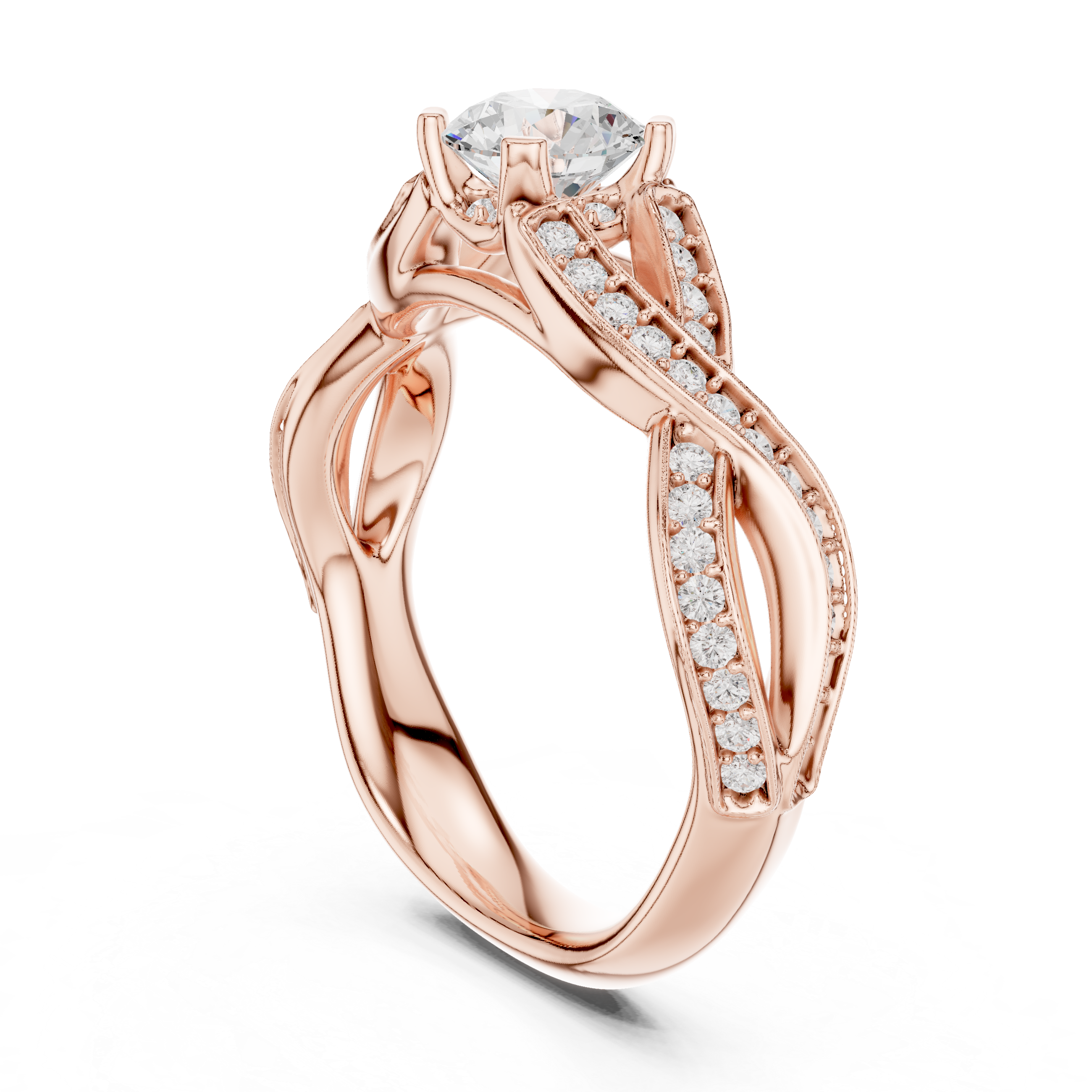 Sophisticated White Gold Diamond Ring with Infinity Design