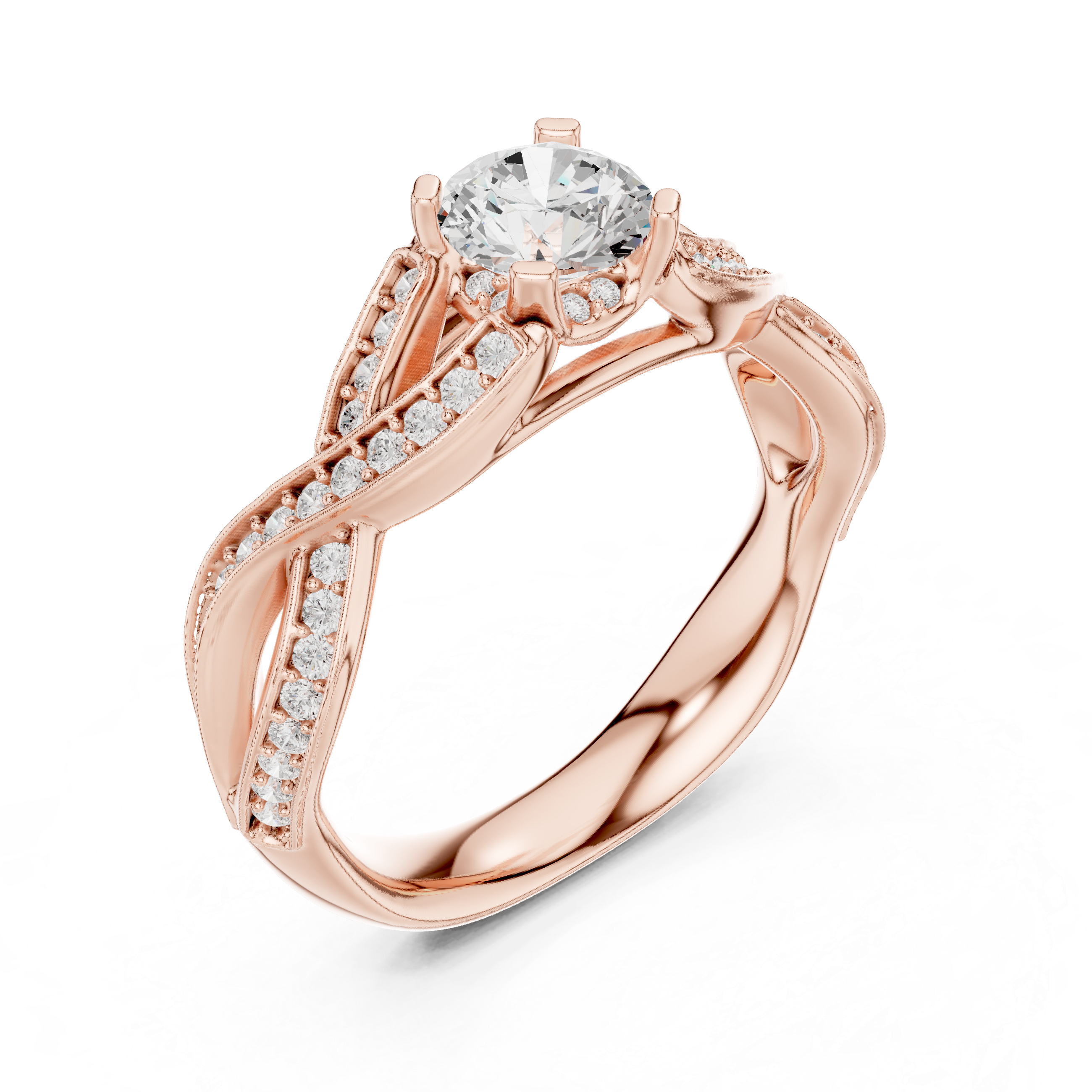Sophisticated White Gold Diamond Ring with Infinity Design