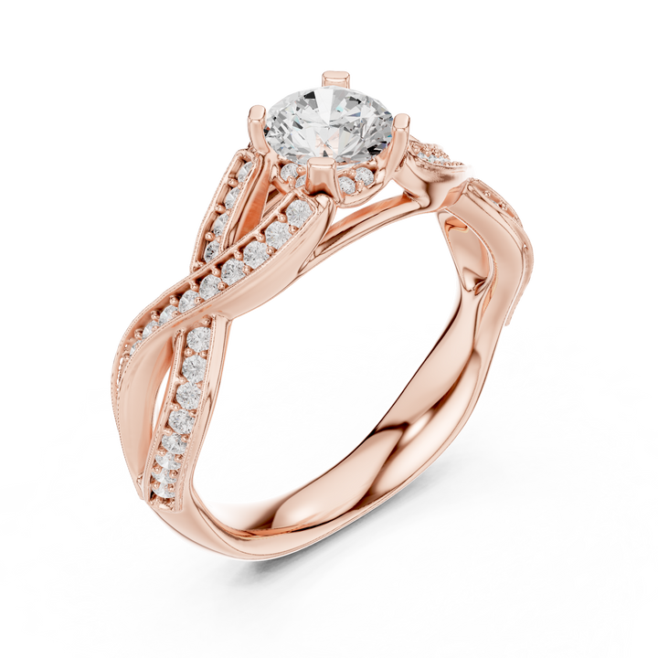 Sophisticated White Gold Diamond Ring with Infinity Design