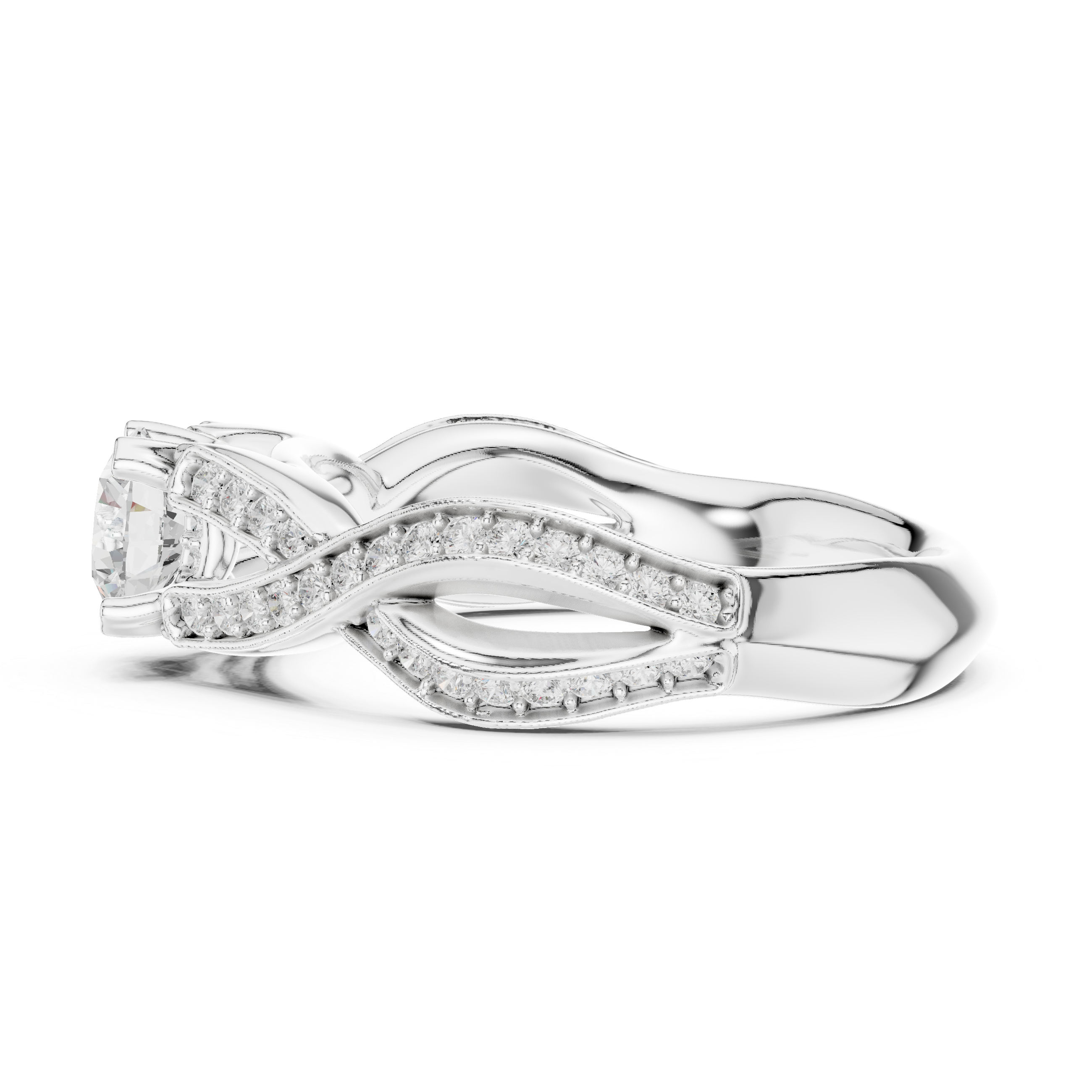 Sophisticated White Gold Diamond Ring with Infinity Design