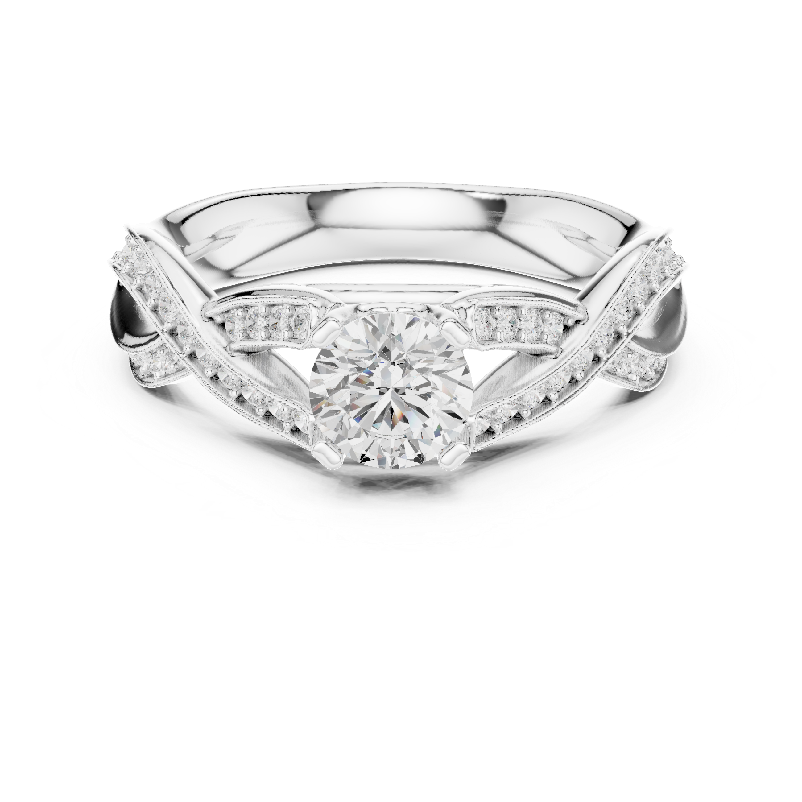 Sophisticated White Gold Diamond Ring with Infinity Design