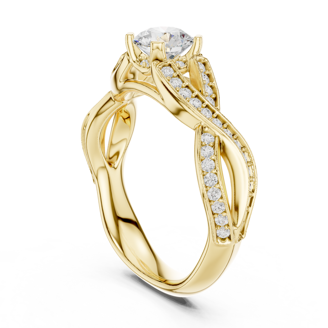 Sophisticated White Gold Diamond Ring with Infinity Design