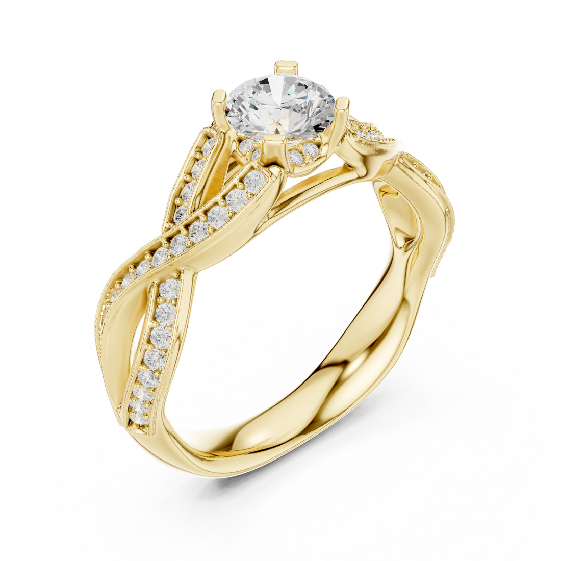 Sophisticated White Gold Diamond Ring with Infinity Design