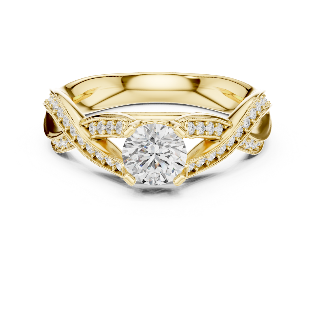 Sophisticated White Gold Diamond Ring with Infinity Design