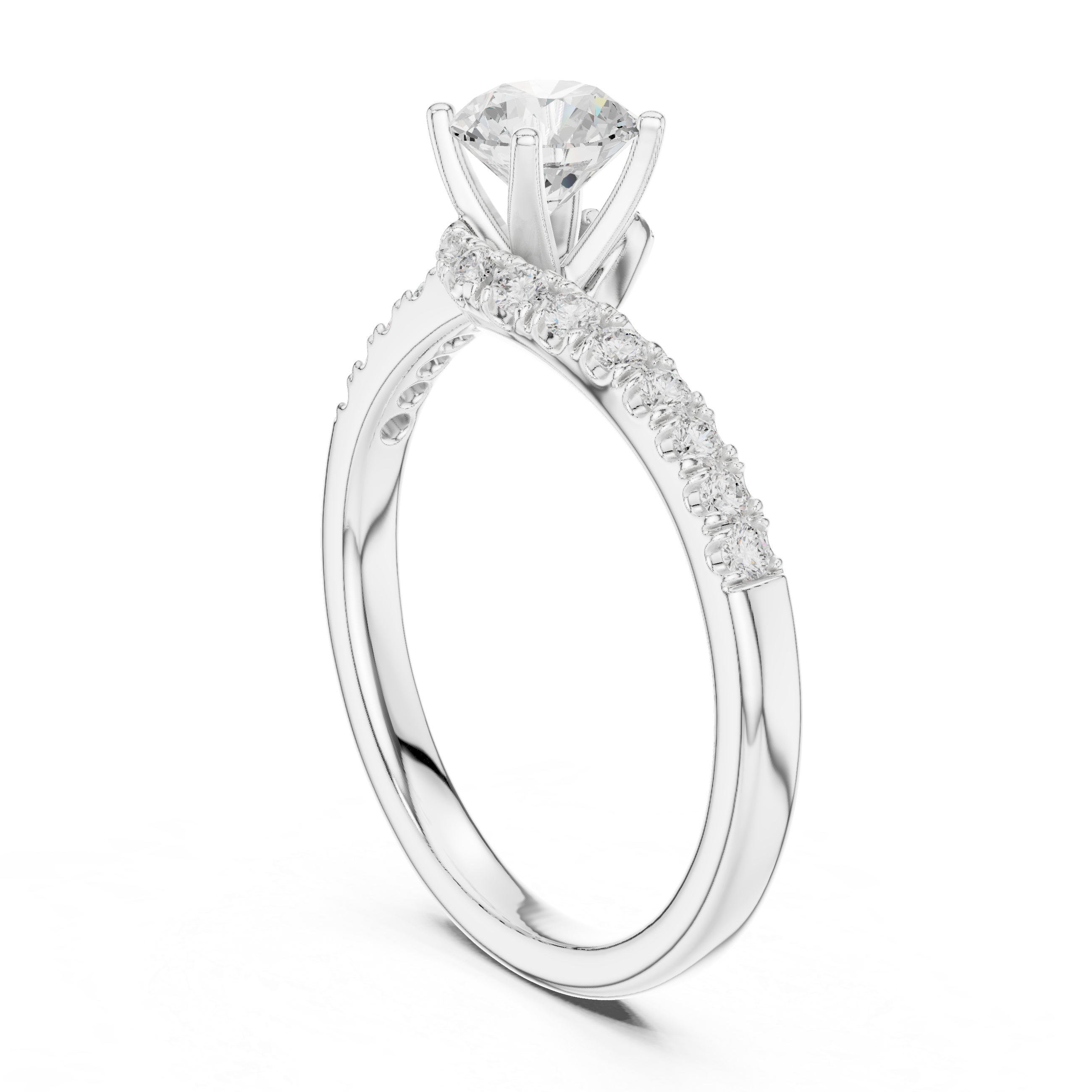 Vintage Style Twisted Diamond Engagement Ring | Bypass Bridal Ring