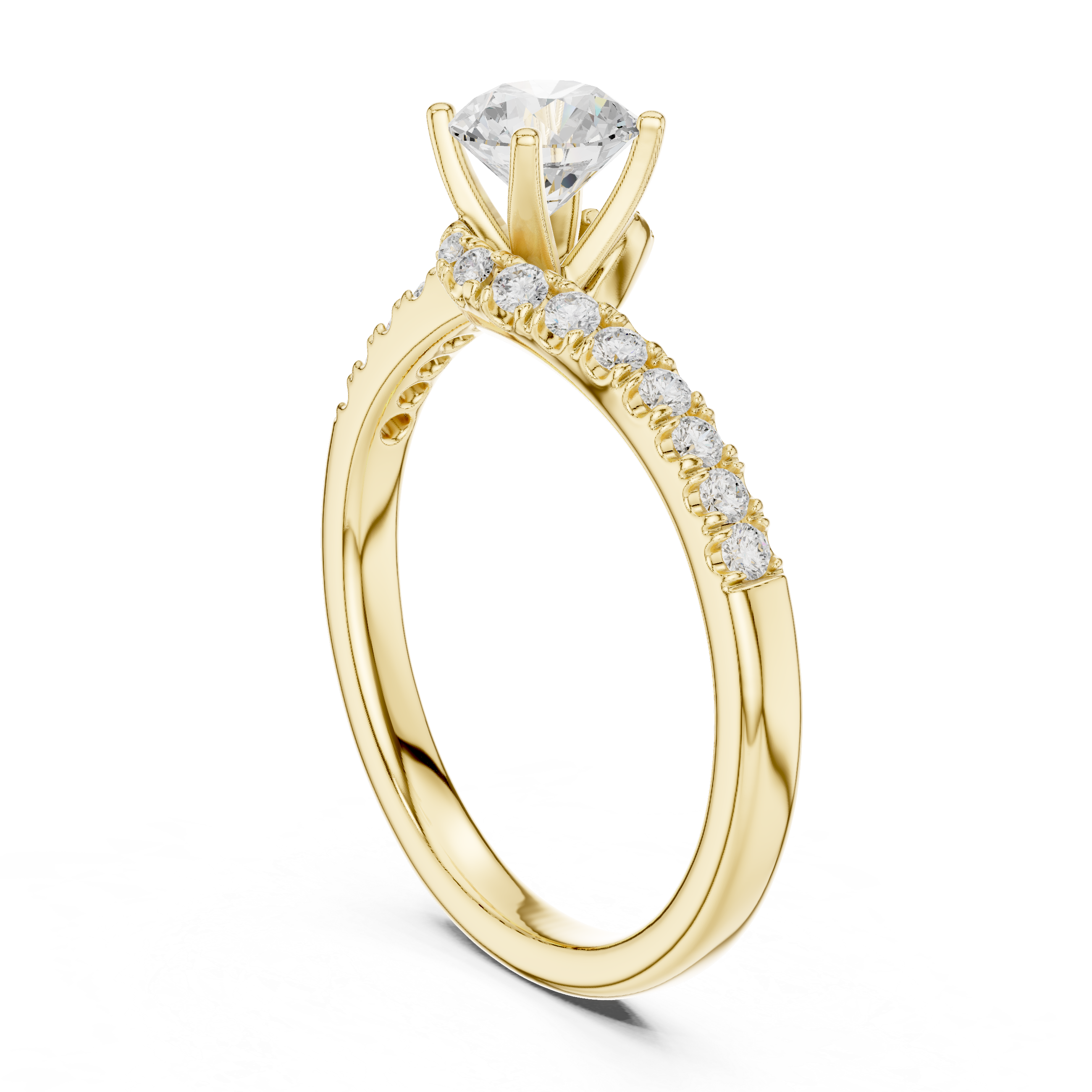 Vintage Style Twisted Diamond Engagement Ring | Bypass Bridal Ring