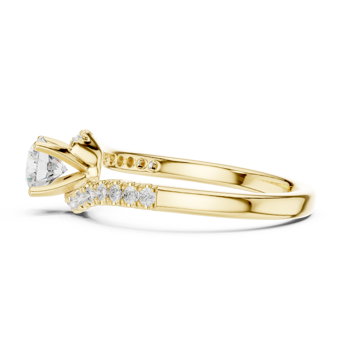 Vintage Style Twisted Diamond Engagement Ring | Bypass Bridal Ring