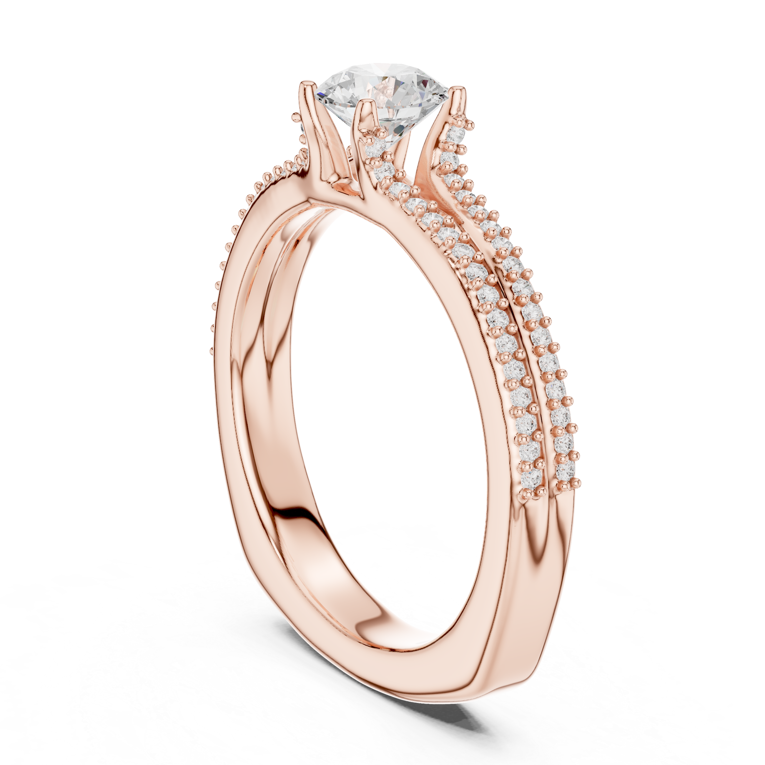 Simple & Elegant Pear Cut Ring with Sparkling Side Detail