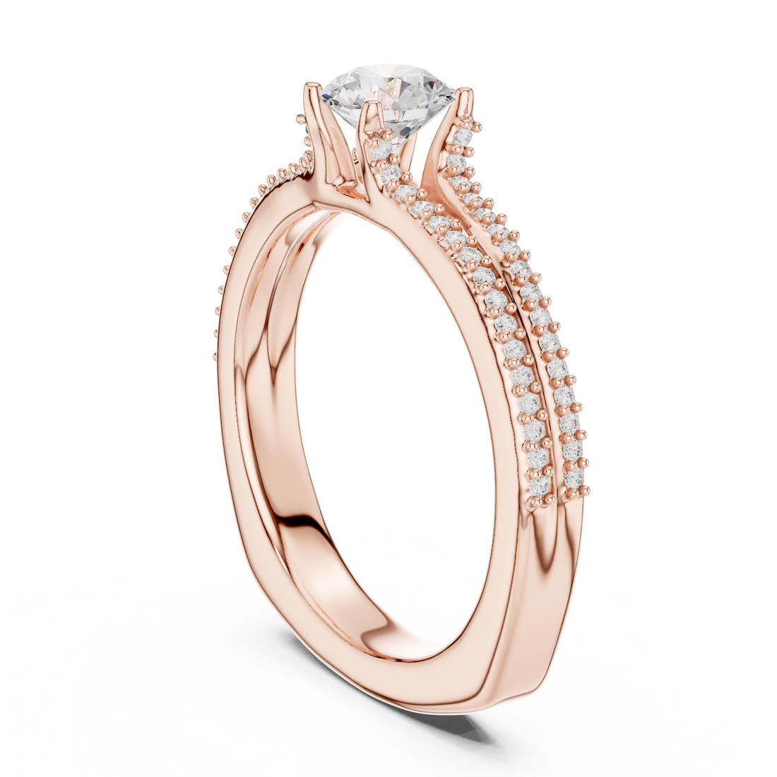 Simple & Elegant Pear Cut Ring with Sparkling Side Detail