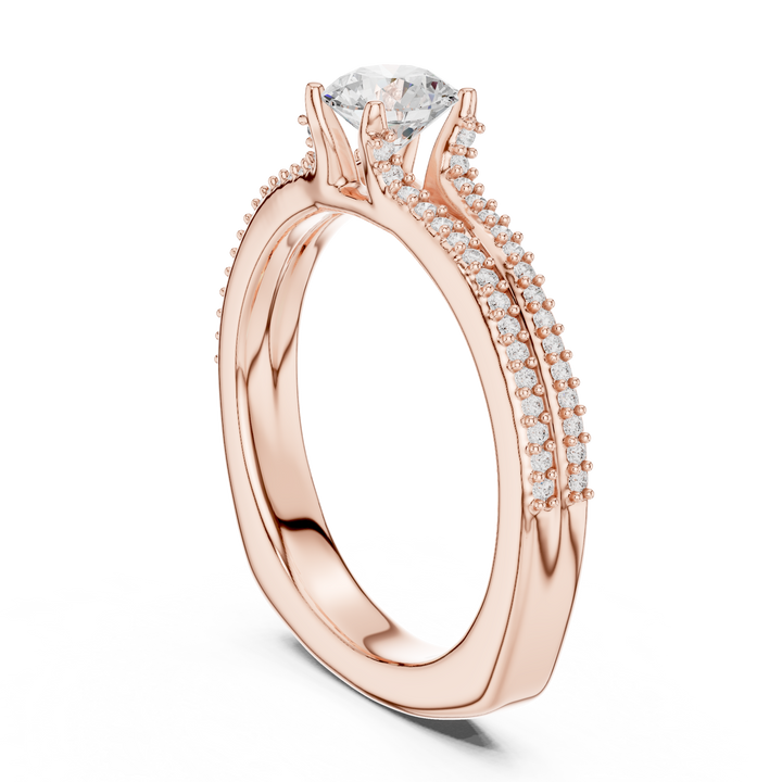 Simple & Elegant Pear Cut Ring with Sparkling Side Detail