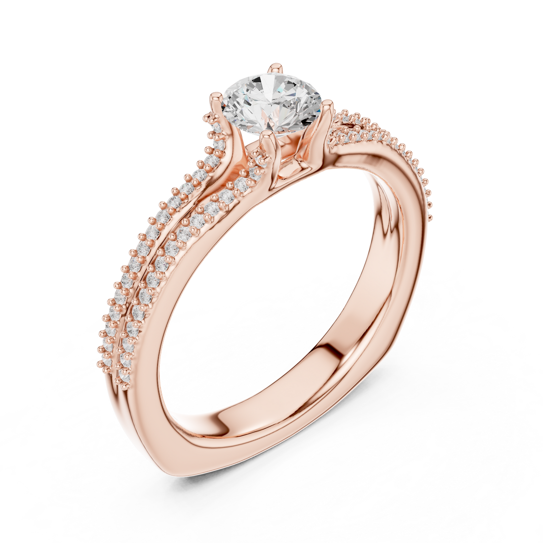 Simple & Elegant Pear Cut Ring with Sparkling Side Detail