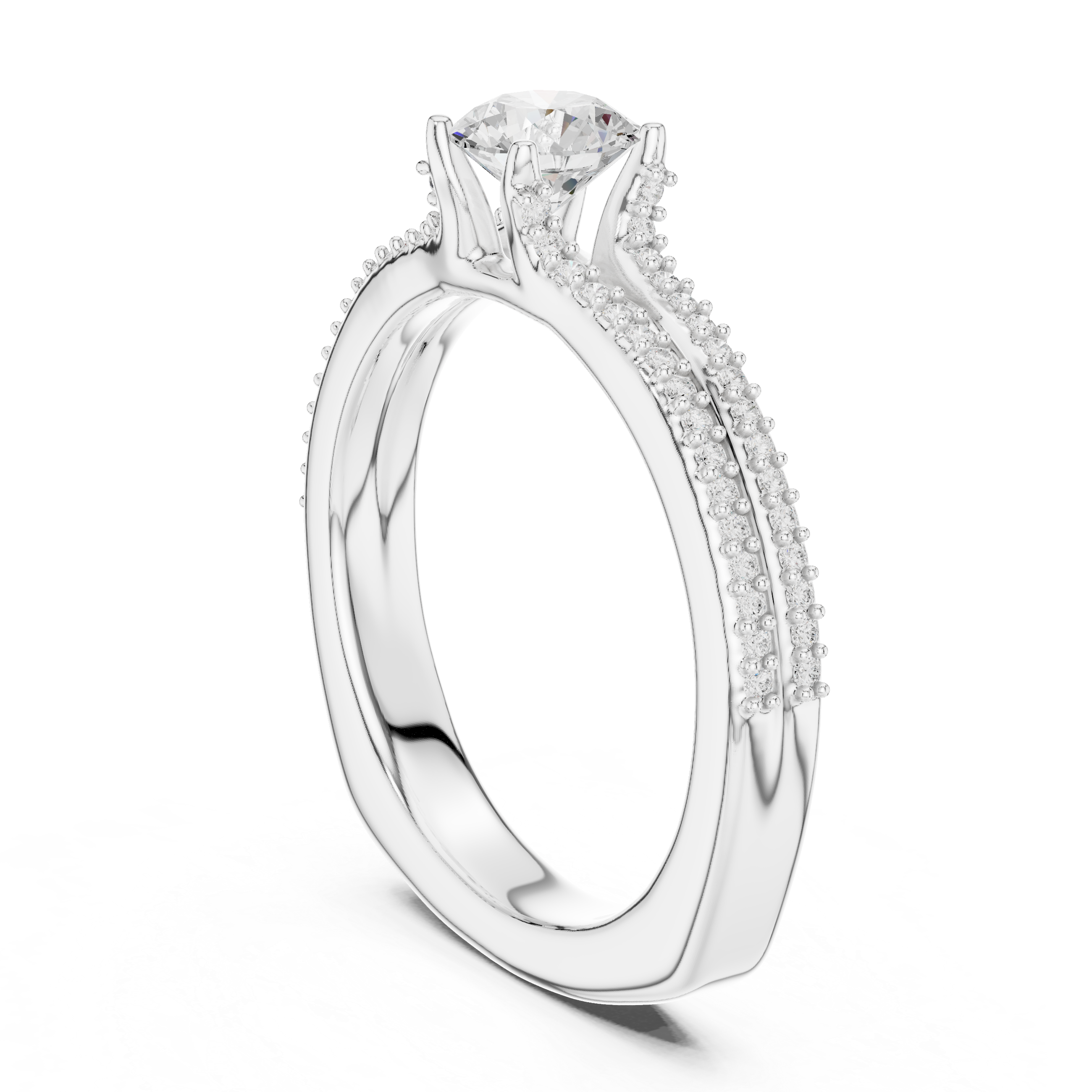 Simple & Elegant Pear Cut Ring with Sparkling Side Detail