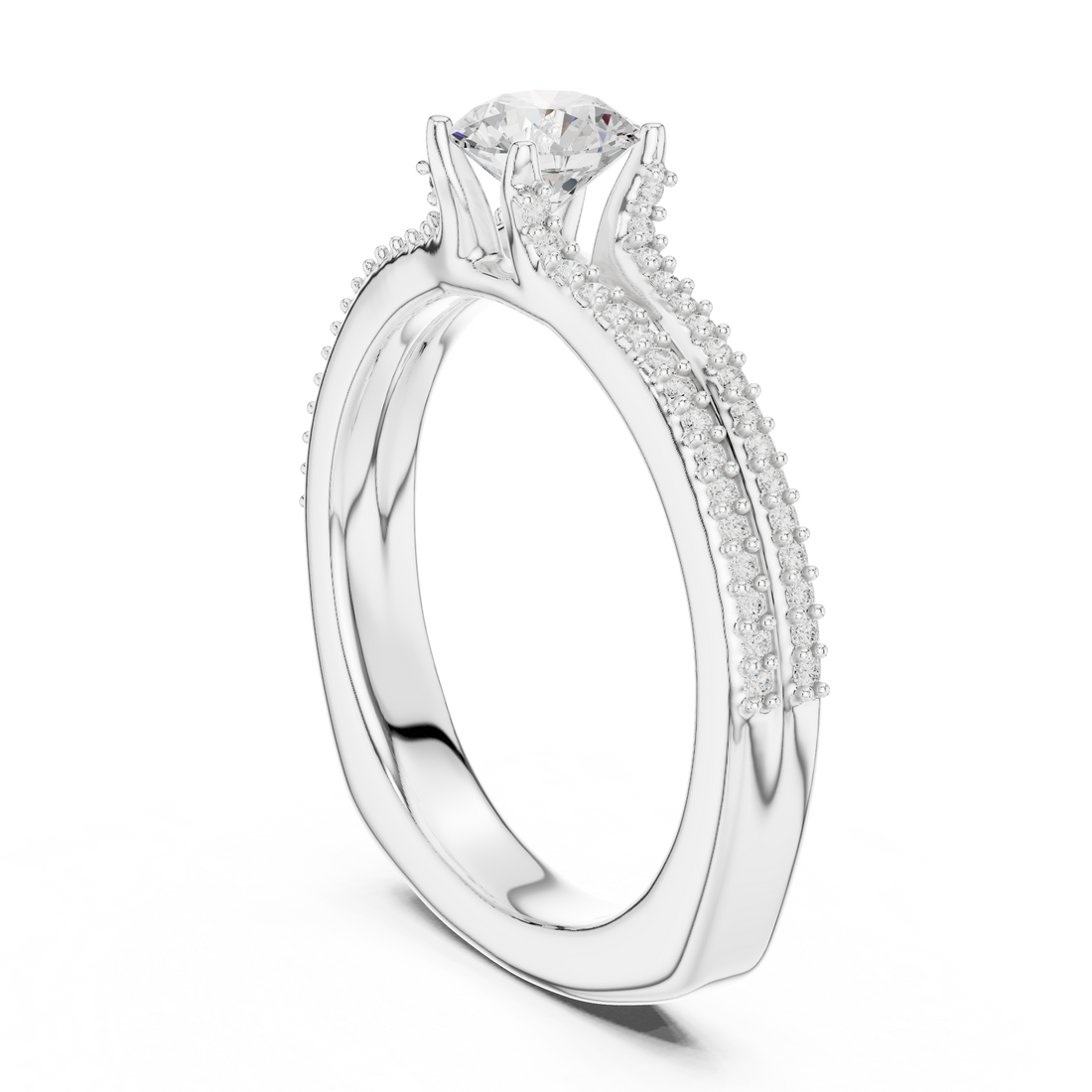 Simple & Elegant Pear Cut Ring with Sparkling Side Detail