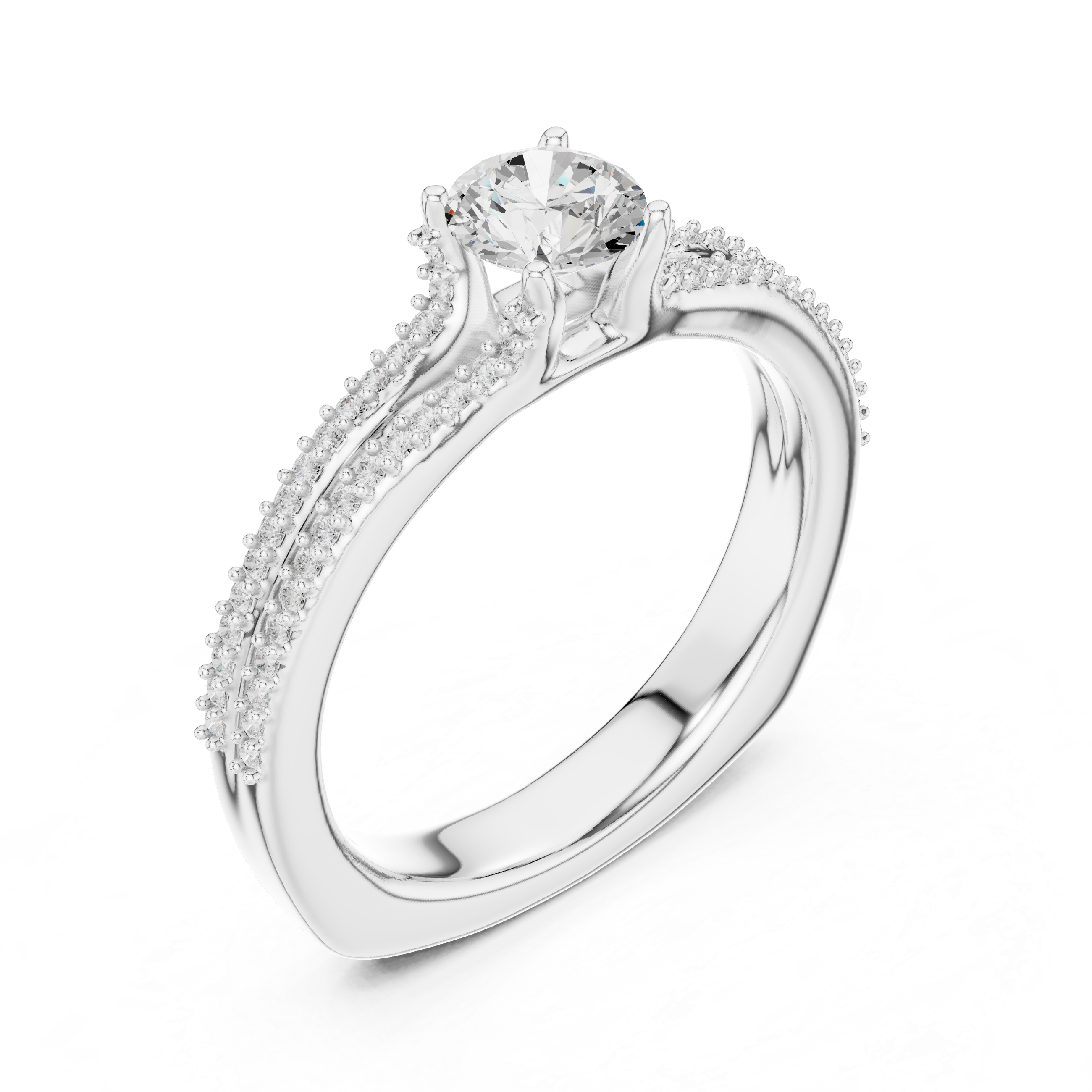 Simple & Elegant Pear Cut Ring with Sparkling Side Detail