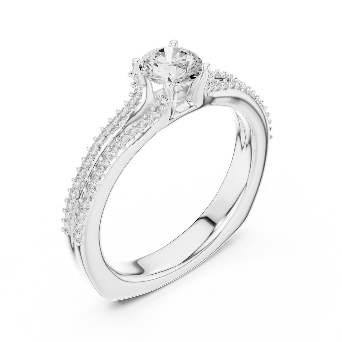 Simple & Elegant Pear Cut Ring with Sparkling Side Detail