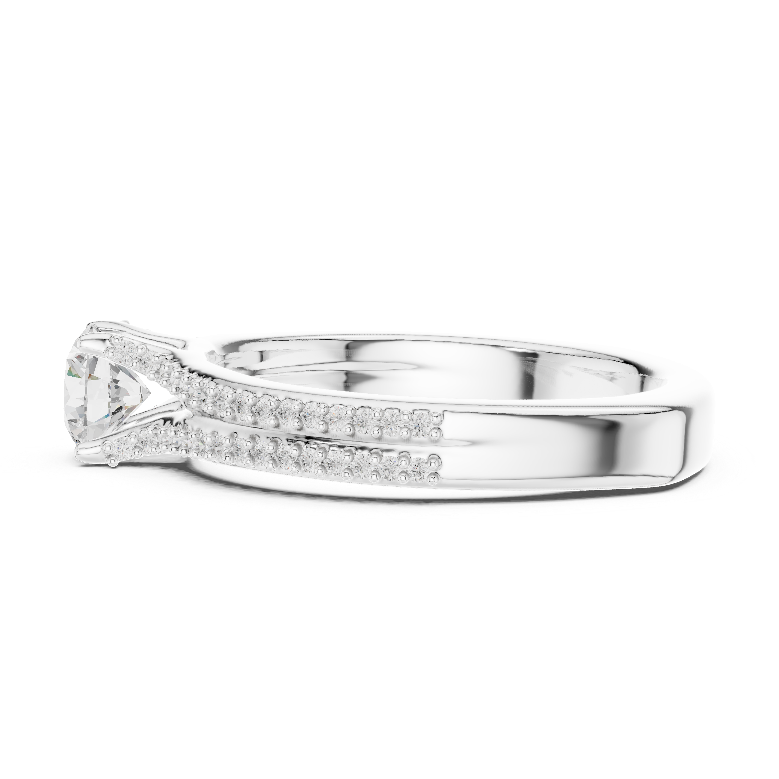 Simple & Elegant Pear Cut Ring with Sparkling Side Detail