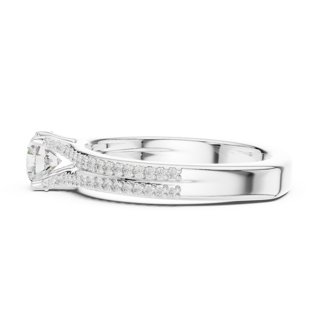 Simple & Elegant Pear Cut Ring with Sparkling Side Detail