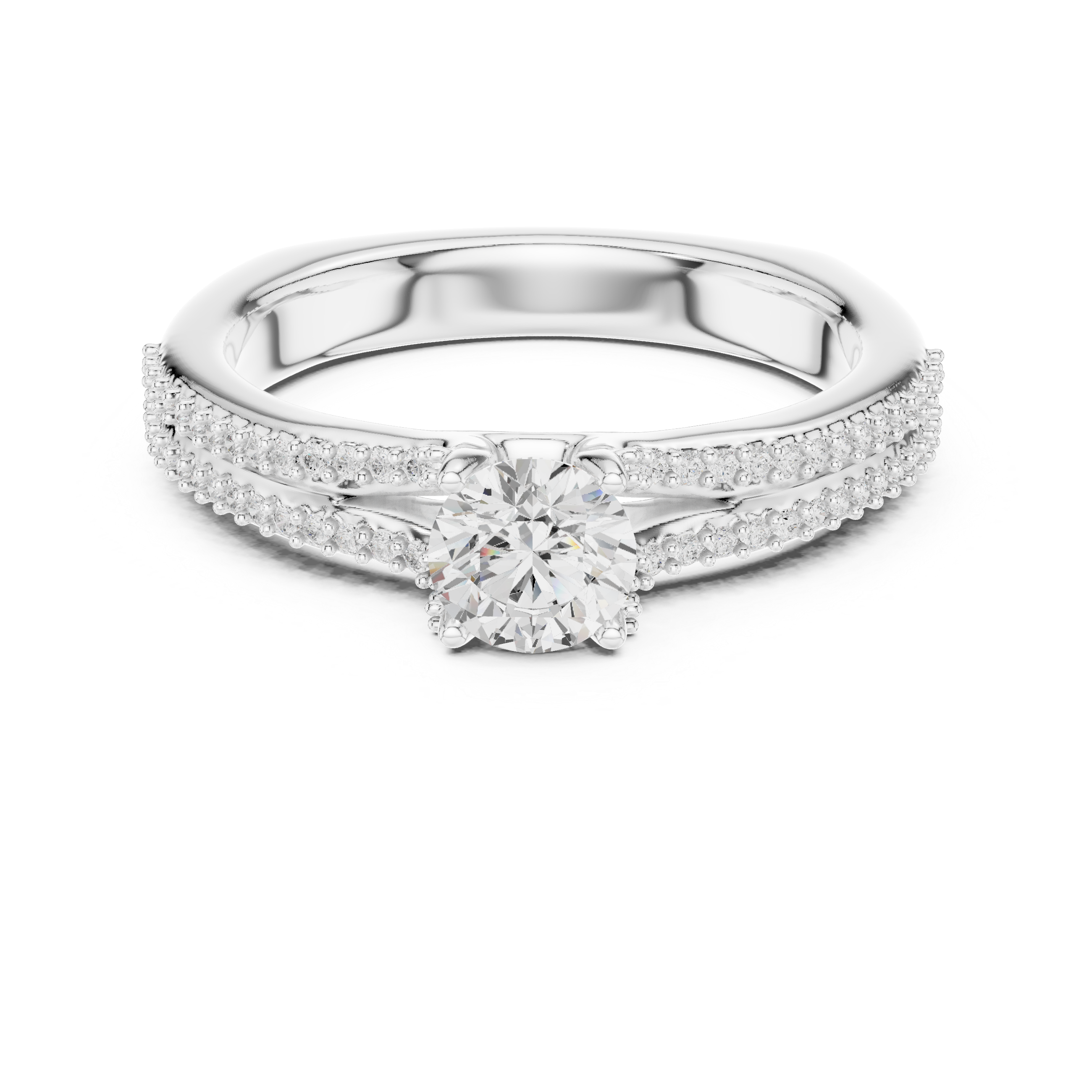 Simple & Elegant Pear Cut Ring with Sparkling Side Detail