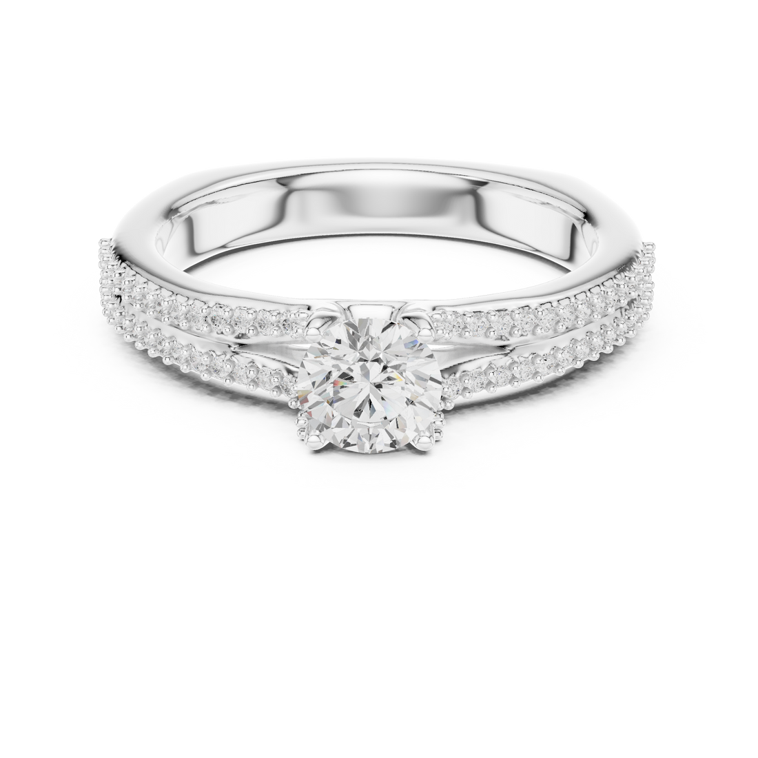 Simple & Elegant Pear Cut Ring with Sparkling Side Detail